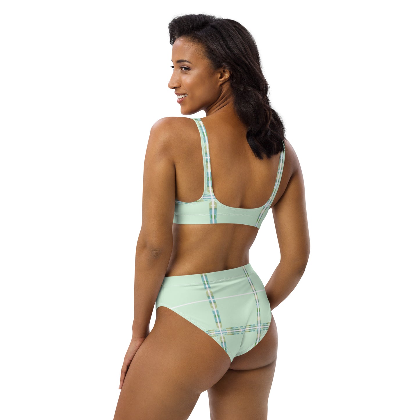 Eco-Friendly High-Waisted Bikini Light Green