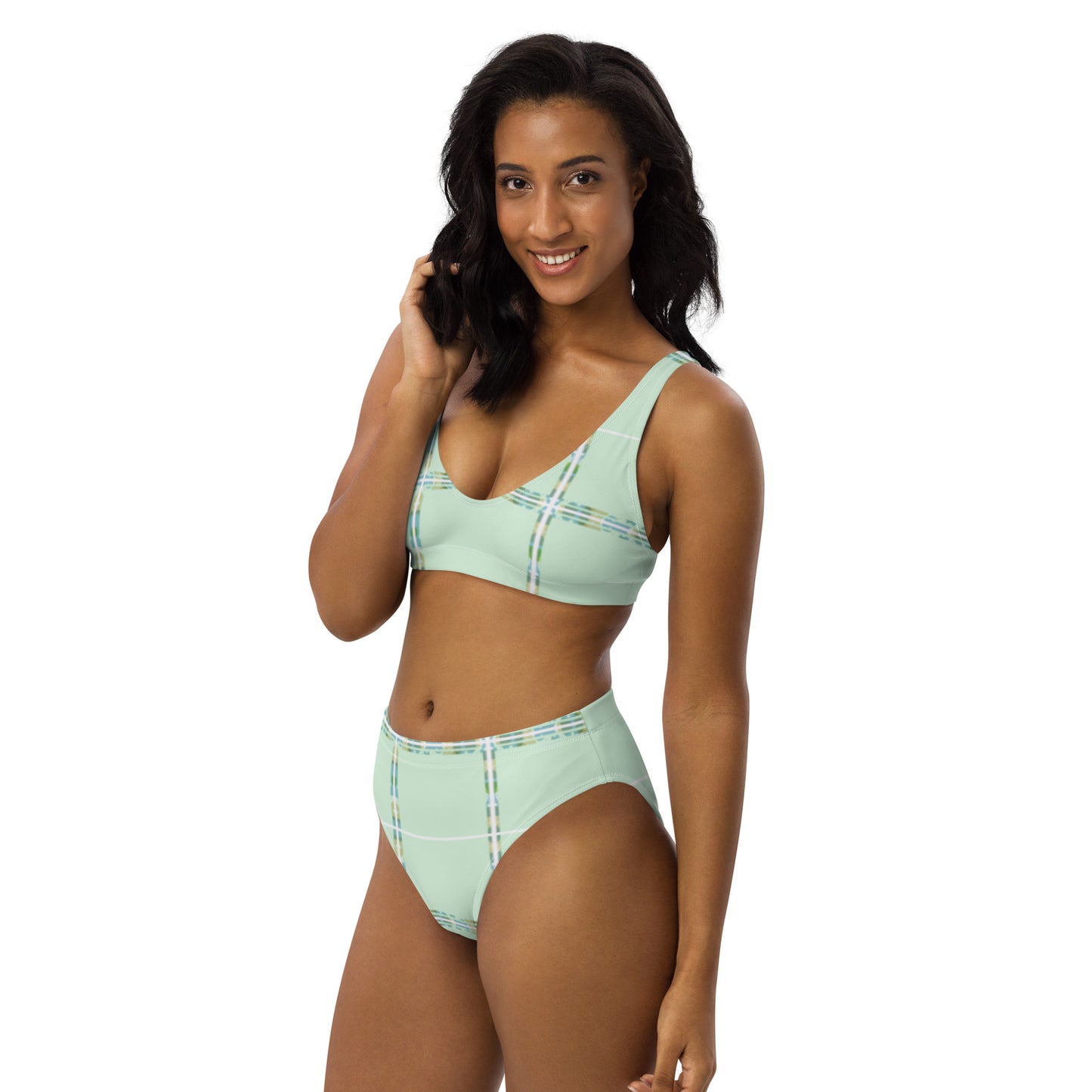 Eco-Friendly High-Waisted Bikini Light Green