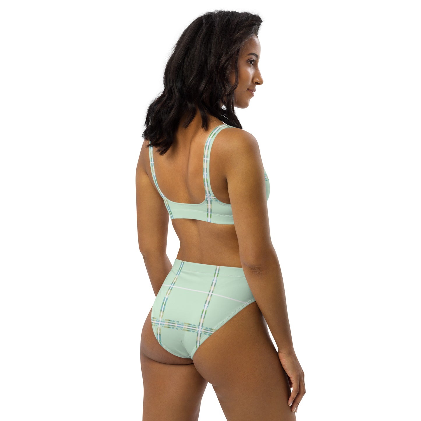 Eco-Friendly High-Waisted Bikini Light Green