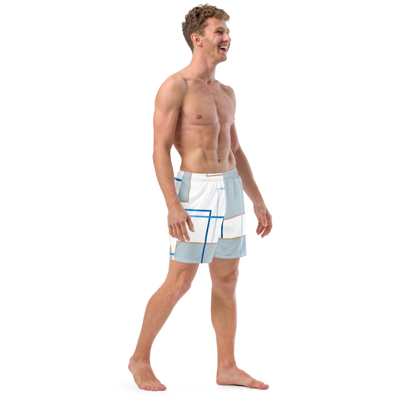 Men's swim trunks Gray Square Design