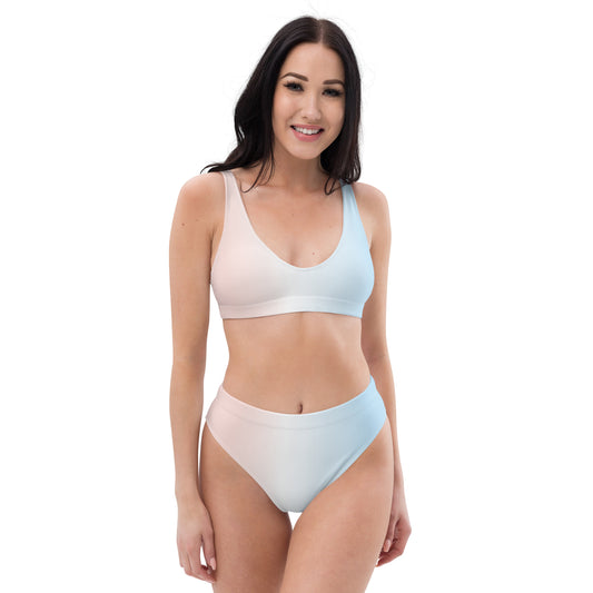 Eco-Friendly High-Waisted Bikini Rainbow Style