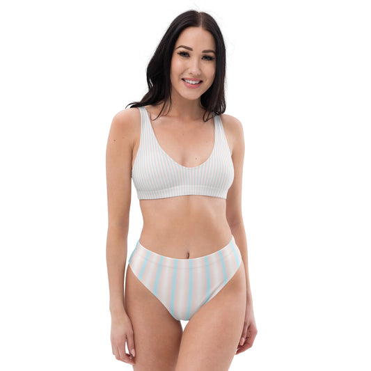 Eco-Friendly High-Waisted Bikini Unique Rainbow