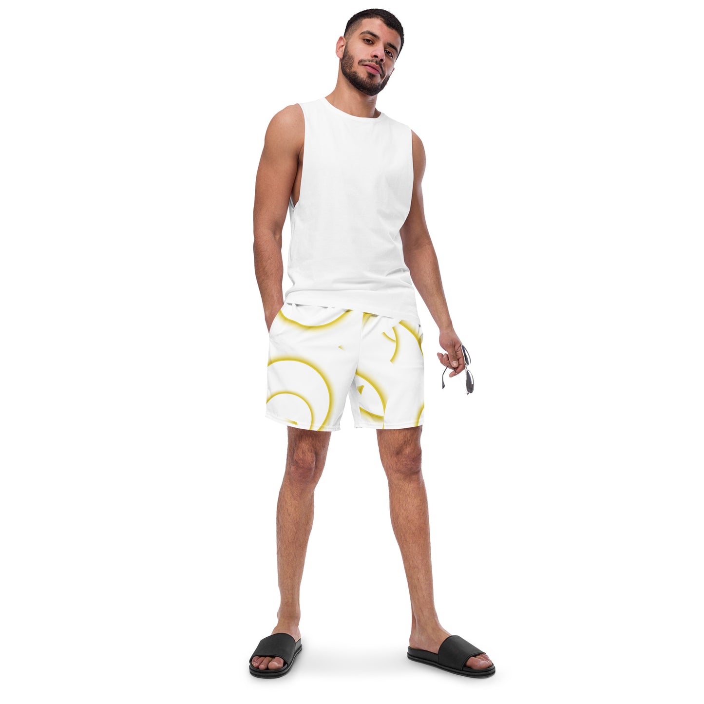 Men's swim trunks Yellow Circles
