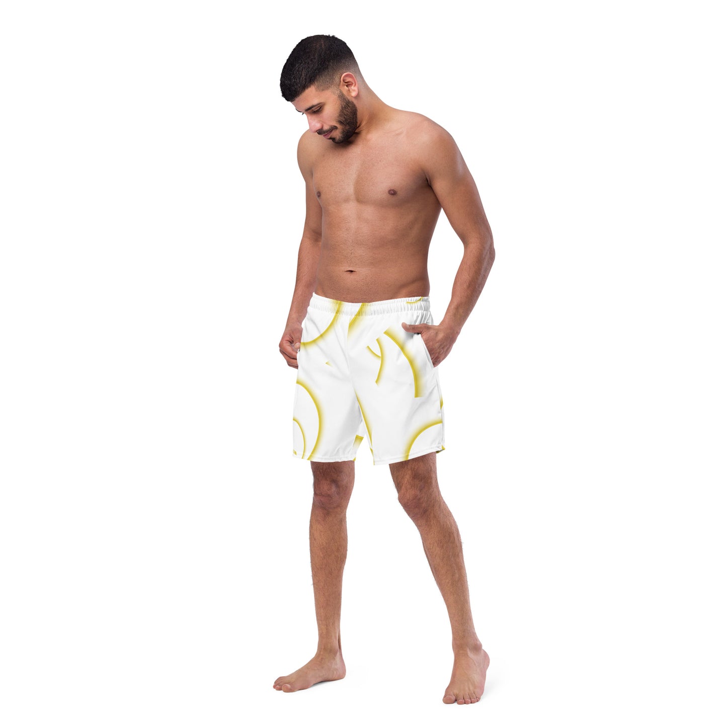 Men's swim trunks Yellow Circles
